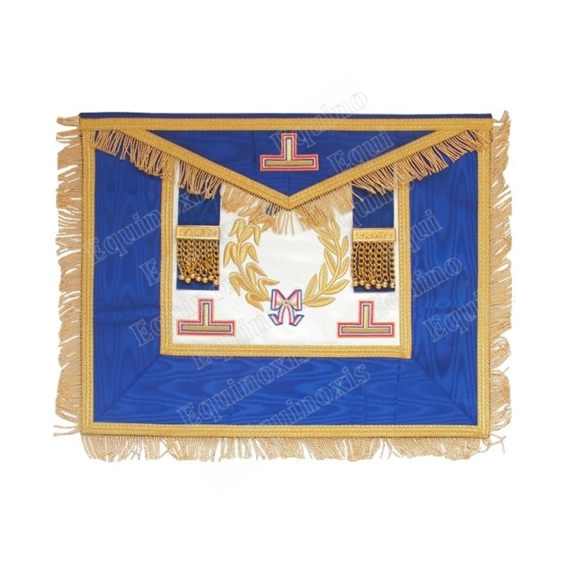 Tablier maçonnique en cuir – GLNF – Grande tenue nationale – Brodé main