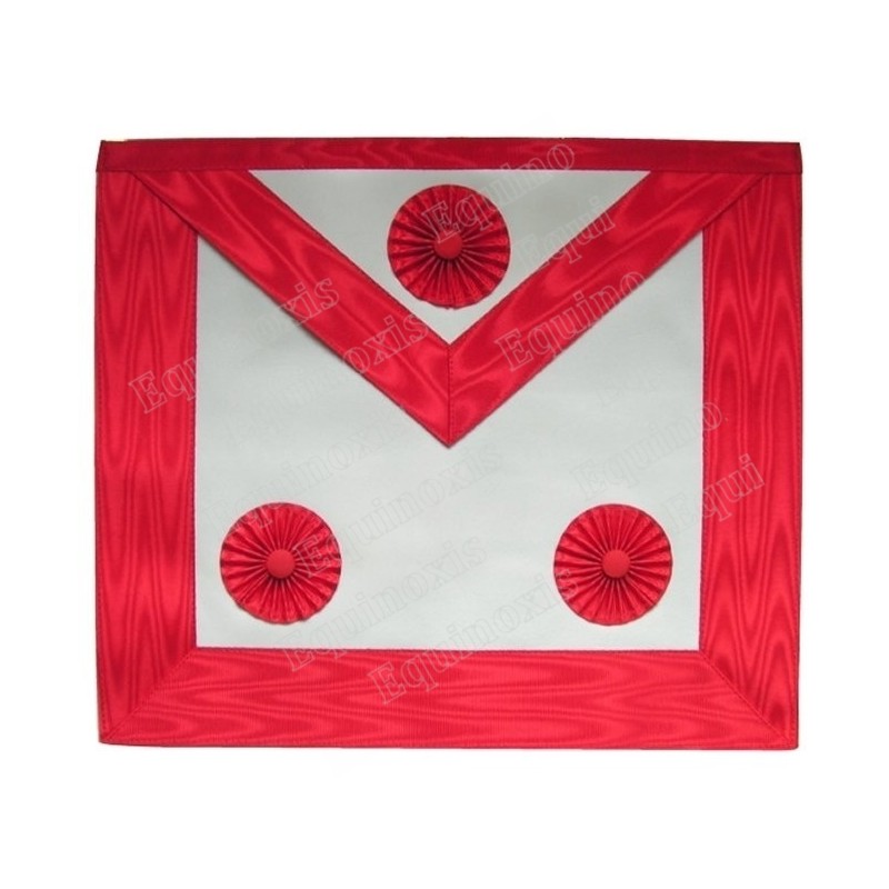 Tablier maçonnique en simili-cuir – REAA – Maître – 3 cocardes