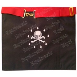 Tablier maçonnique en simili-cuir – REAA – Maître – 3 cocardes
