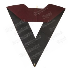 Sautoir maçonnique velours – REAA – 14ème degré – Trésorier – Brodé main
