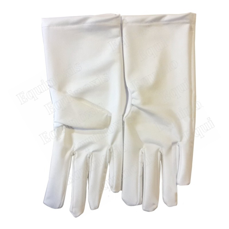 Gants maçonniques blancs lycra – Taille S