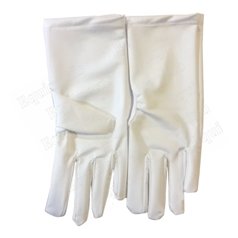 Gants maçonniques blancs lycra – Taille XL