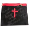 Tablier maçonnique en cuir – REAA – 18ème degré – Chevalier Rose-Croix – Croix pattée – Brodé machine
