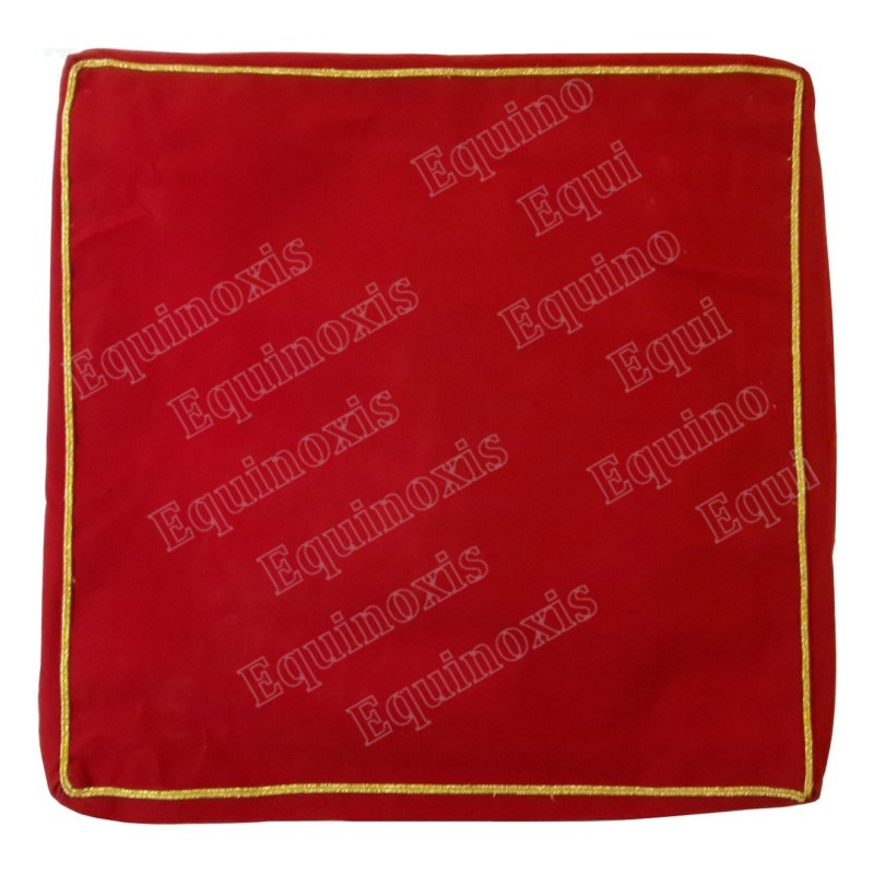 Coussin maçonnique – Rite Français – Housse rouge avec galon doré