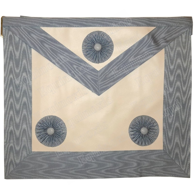 Tablier maçonnique en simili-cuir – RER – Maître – 3 cocardes