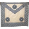 Tablier maçonnique en simili-cuir – RER – Maître – 3 cocardes