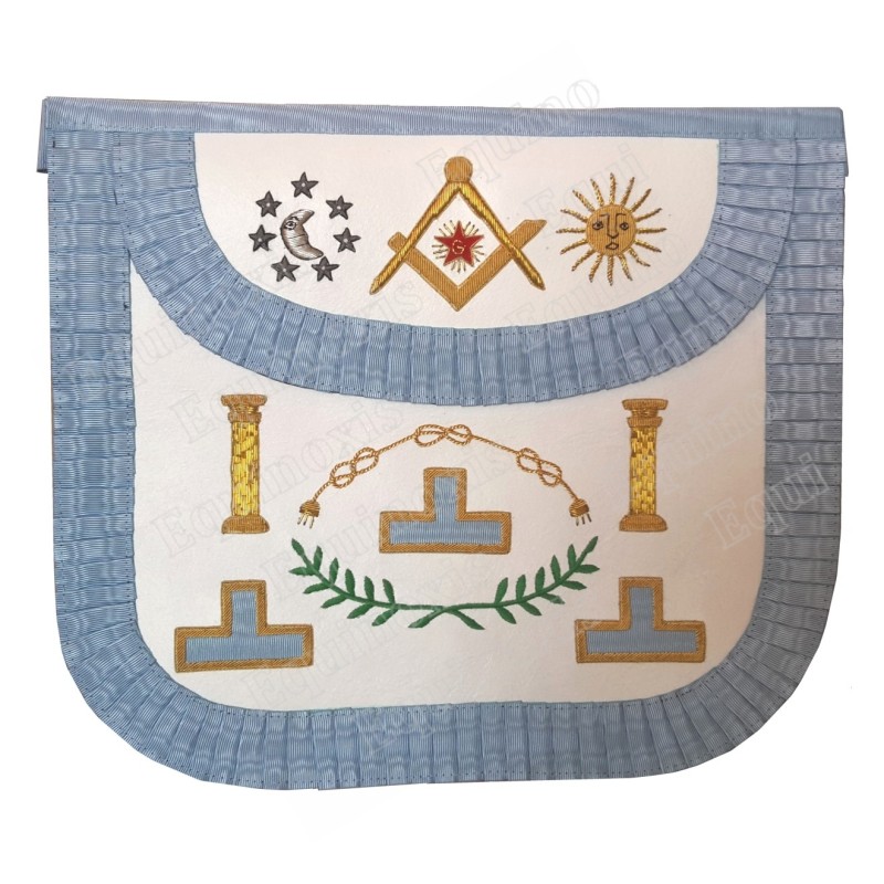Tablier maçonnique en cuir – Rite Français Traditionnel – Vénérable Maître