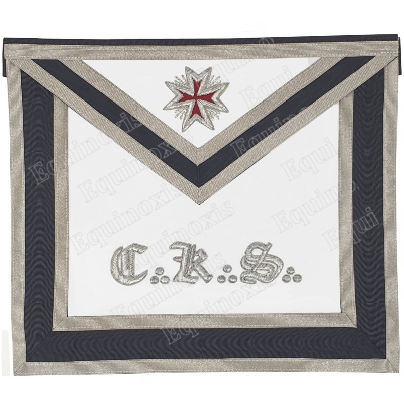 Tablier maçonnique en faux cuir – REAA – 30ème degré – Chevalier Kadosch – CKS